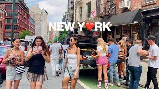 [4K]NYC WalkLabor Day Weekend in SoHo, New York City  Fish Cheeks & Prince St Pizza | Aug 2024