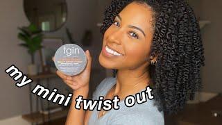 MINI TWIST OUT on natural hair using ONE PRODUCT| TGIN