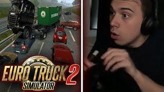 ГЛЕБ ИГРАЕТ И ЕСТ ПИЦЦУ В EURO TRUCK SIMULATOR 2 С ПОДПИСЧИКАМИ | Sasavot