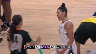  TECHNICAL, Kelsey Plum SCREAMS At Refs After No Call | WNBA Los Angeles Sparks vs Las Vegas Aces