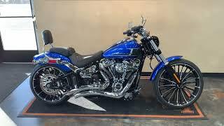 Custom Exhaust! 2024 Harley-Davidson Softail Breakout 117 in Blue Burst-FXBR