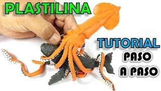  COMO HACER UN CALAMAR GIGANTE DE PLASTILINA PASO A PASO  POLYMER CLAY MI MUNDO DE PLASTILINA