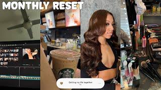 MONTHLY RESET VLOG| Getting my life together , life as a Nail Tech , hair & Lashes , cooking & more