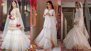 Most Gorgeous White Gharara/ Sharara  For Bride's/Trendy Nikkah Dresses#trendy fashion ideas