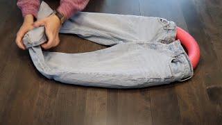 Stick a pool noodle into jeans for this BRILLIANT idea!