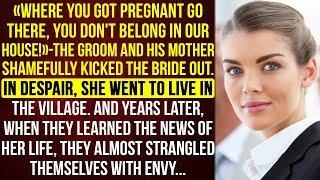 The groom and mother-in-law shamefully kicked the bride and child out, and years later, learned of…