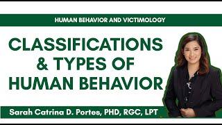 Part 7  Clasification and Types of Human Behavior | Human Behavior and Victimology | Criminology