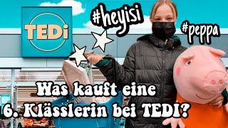 WAS KAUFT EINE 6. KLÄSSLERIN FÜR 50 EURO BEI TEDI ?  KAUFEN WAS IN DEN EINKAUFSKORB GEHT | HEY ISI