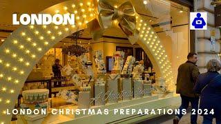 London Autumn Walk  LONDON’S  Christmas Preparations 2024 | Central London Walking Tour  [4K HDR]