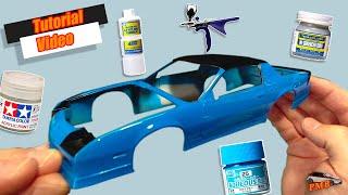 How to Paint a Scale Model 1/24 car with airbrush in 10 steps !