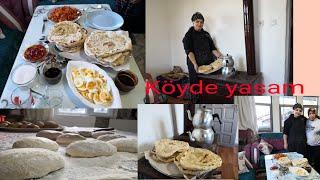 Köyde Sabah kahvaltımız mayalı çörek