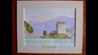 Eilean Donan Castle step by step watercolour painting