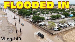 TRAPPED BY FLOODS IN ROSWELL. Travel days to TX, NM. HDT RV Life Fulltime Lifestyle. RV Couple