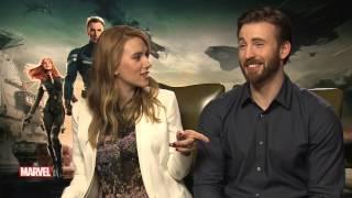 Scarlett Johansson And Chris Evans Try To Name Captain America's Barbershop Quartet