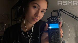 ASMR  TESTING A TASCAM MIC (mouth sounds, crisp brushing, more)