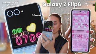 Samsung Galaxy Z Flip6  aesthetic unboxing, accessories, Galaxy AI & iPhone 15 comparison