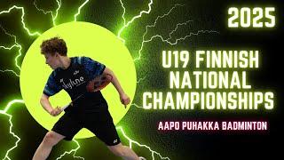 Badminton MS U19 Aapo Puhakka vs Axel Gras Finnish National Championship 2025 Badminton Match