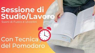 Tecnica del Pomodoro Timer 25/5 per Studiare e Lavorare. Suoni del Fuoco e Uccellini.