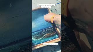 How to frame an acrylic painting on canvas  #tutorial #acrylicpainting #easy #shorts