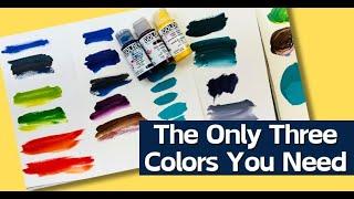 Acrylic Color Mixing For Beginners - With Just Three Colors (Part One)