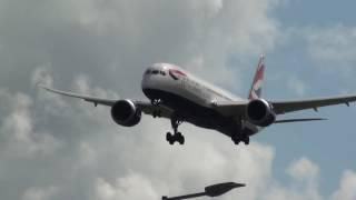 British Airways Boeing 787-900 Dreamliner G-ZBKI Landing London Heathrow 27R