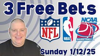 Sunday 3 Free Betting Picks & Predictions - 1/12/25 l Craig's Picks & Predictions l #freebets