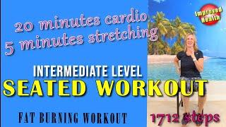 Fat Burning Seated Workout | Intermediate Chair Workout | At Home Workout