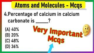 Atoms and Molecules MCQ Question Answers Class 9 | atoms and molecules, class 9