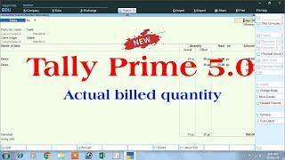 actual and billed quantity in tally prime | actual and billed quantity in tally | tally prime