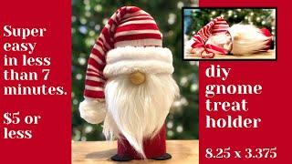 DIY Christmas Gnome Treat Holder Tutorial/No sew gnome/DIY gnomes