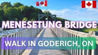 Walk on Menesetung Bridge in Goderich, Ontario 