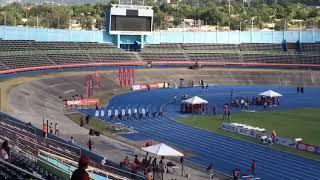 Corporate Area Champs 2018. Terrique Stennett of Kingston College in the class 2 100m 10.87s