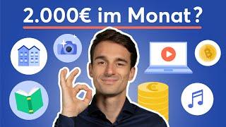 5 Passive Einkommensideen im Check! 2.000€/Monat verdienen: Ist das realistisch? | Finanzfluss