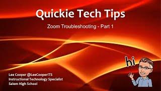 Zoom Troubleshooting - Stuck Connecting