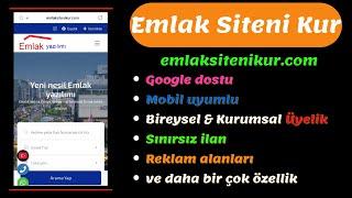 Emlak siteni kur - Bireysel ve Kurumsal sınırsız ilan - Reklam alanları - Mobil uyumlu-Emlak Scripti