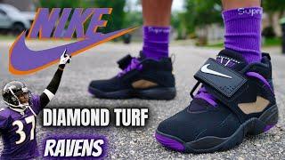 ONE OF THE BEST DIAMOND TURFS TO DATE NIKE DIAMOND TURF RAVENS DETAILED REVIEW & ON FEET LACE SWAPS!