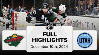 NHL Highlights | Wild vs. Utah Hockey Club | December 10, 2024