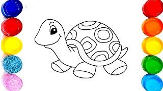 Easy tortoise drawing || How to draw a tortoise for kids & toddlers | colouring tortoise |#easydraw