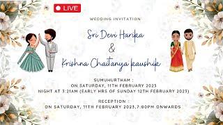 Wedding Ceremony | Sridevi Harika & Krishna Chaitanya Kaushik |  Live  | On February 11, 2023