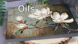 Magnolia Grace Oil Painting Tutorial | Underpainting Technique | Timelapse