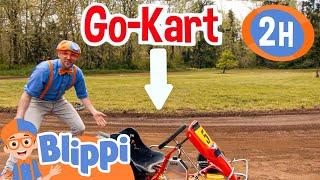 Blippi Drives Go Go Go-Karts | Blippi | Kids Songs | Moonbug Kids