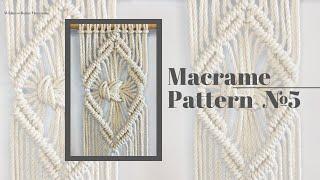 DIY Macrame Pattern: Macrame Diamond Pattern #5 - Big Diamond with Clove Hitch Knots and Square Knot