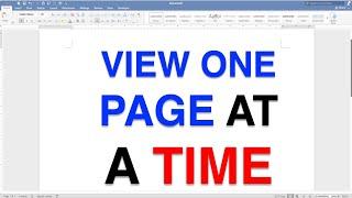 How To View One Page At A Time In Word