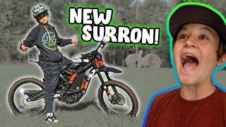 Huckson Deegan Gets A Surron Electric Bike For His Birthday!