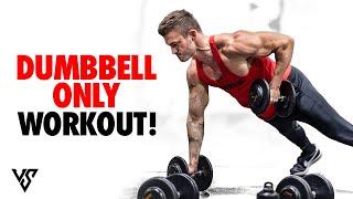 15 Minute At-Home Strength Workout (DUMBBELLS ONLY!) | V SHRED