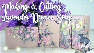 Making & Cutting Lavender Dream Handmade Soap | Beautiful Hanger Swirl Design