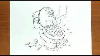 How to Draw DIRTY TOILET