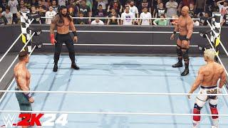 John Cena Vs Roman Reigns Vs Stone Cold Vs Cody Rhodes | Fatal 4-way Match - WWE 2K24 PS5 [4K]