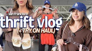 THRIFT WITH ME in SAN FRANCISCO!!  (everything was $2.99!!) + try on haul | thrift vlog 41