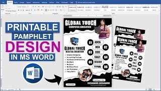 Printable Pamphlet/Poster Design in Microsoft Office Word || Ms Word Design Tutorial